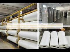 多様な印刷インクに対応した多層押し出しマットラミネートフィルム。長さ可変で、包装およびラベル業界に最適。