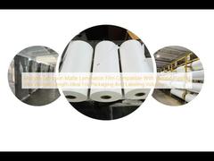 多様な印刷インクに対応した多層押し出しマットラミネートフィルム。長さ可変で、包装およびラベル業界に最適。